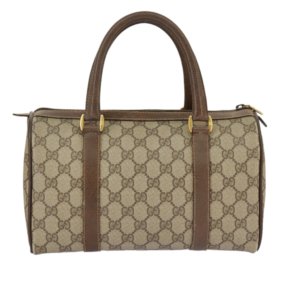 GUCCI GG Supreme Web Sherry Line Boston Bag PVC Beige Red 39 02 006 98939