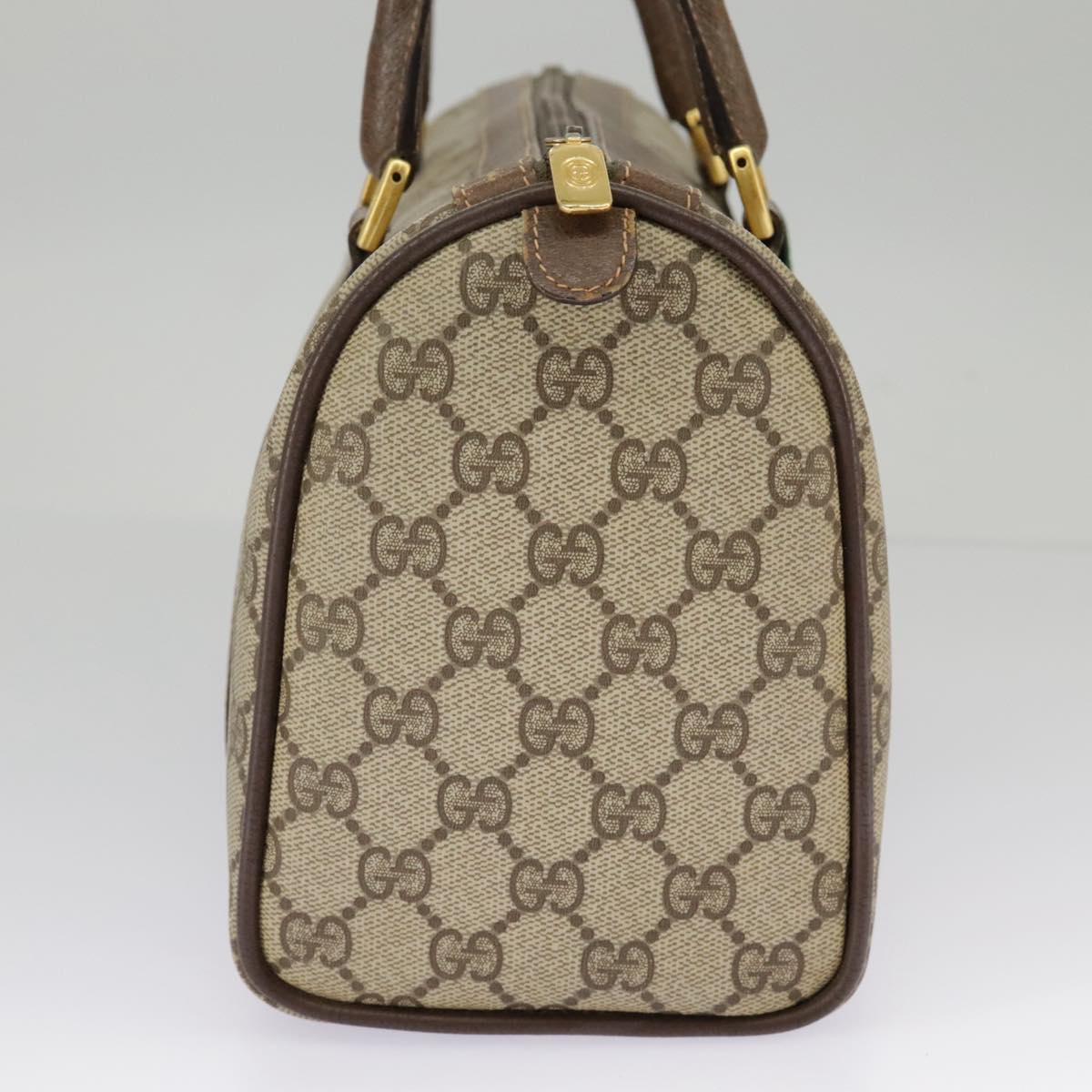 GUCCI GG Supreme Web Sherry Line Boston Bag PVC Beige Red 39 02 006 98939