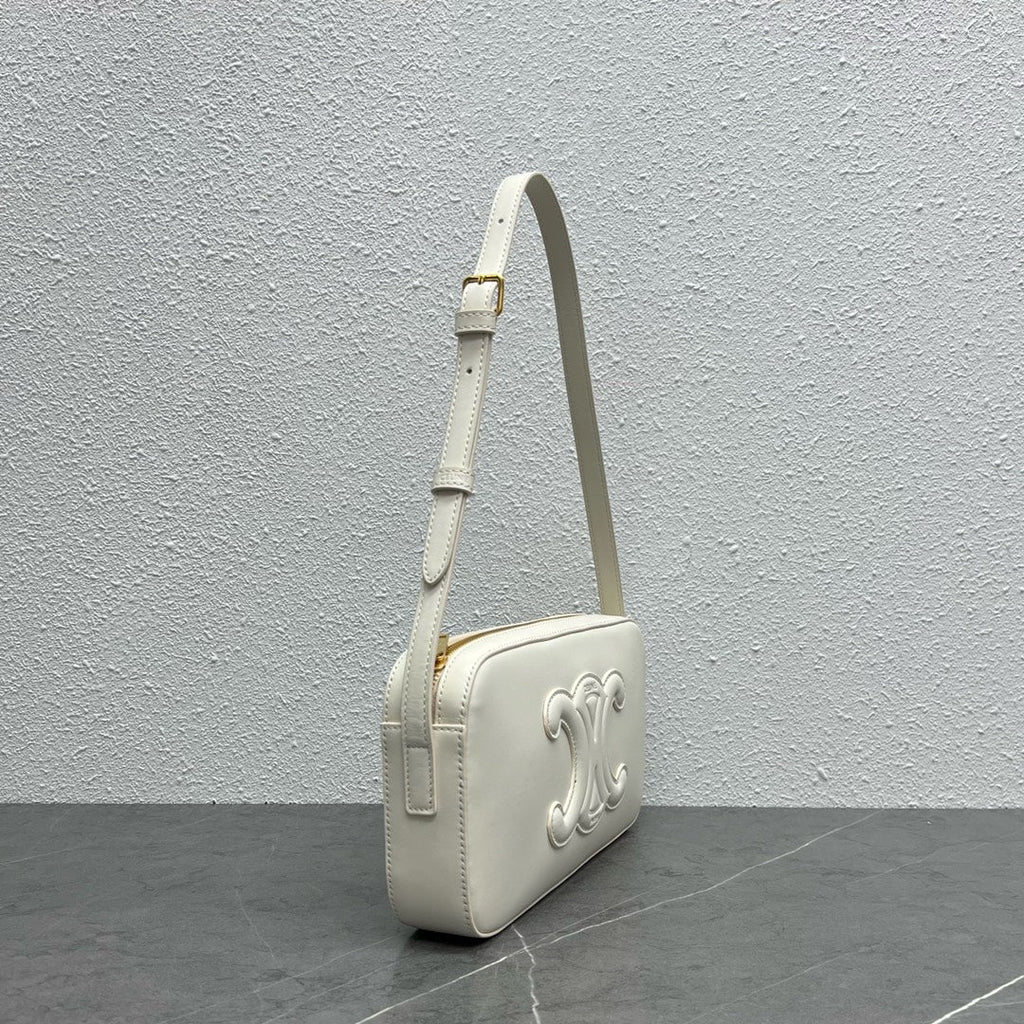 GLAMI Camera Shoulder Bag Cuir Triomphe White For Women 10in/26cm