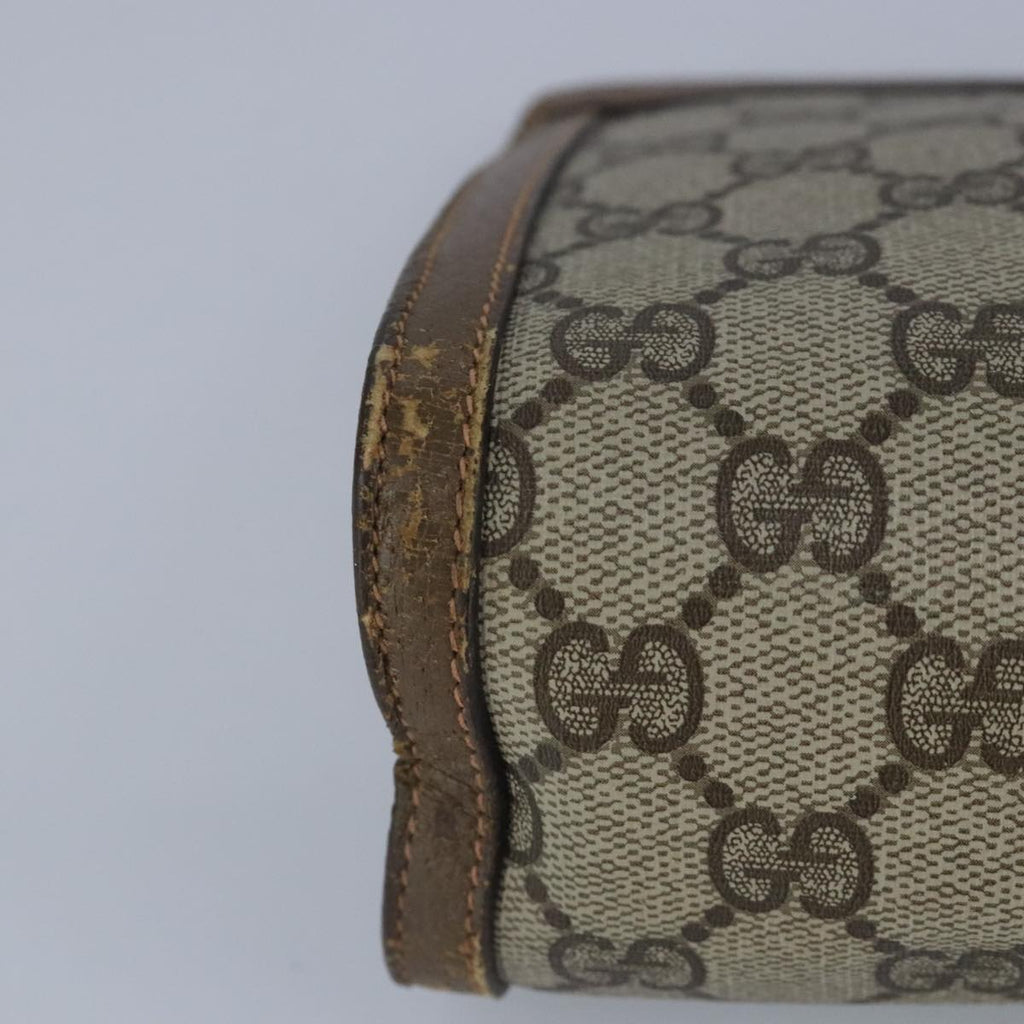 GUCCI GG Supreme Web Sherry Line Clutch Bag PVC Beige Red 98953