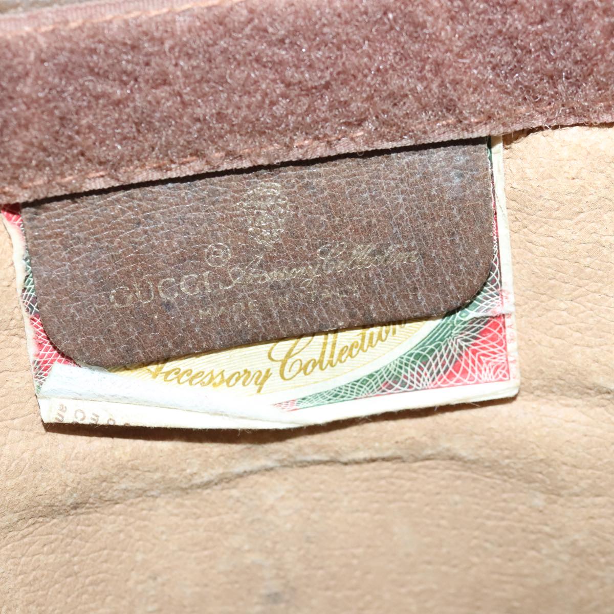 GUCCI GG Supreme Web Sherry Line Clutch Bag PVC Beige Red 98953