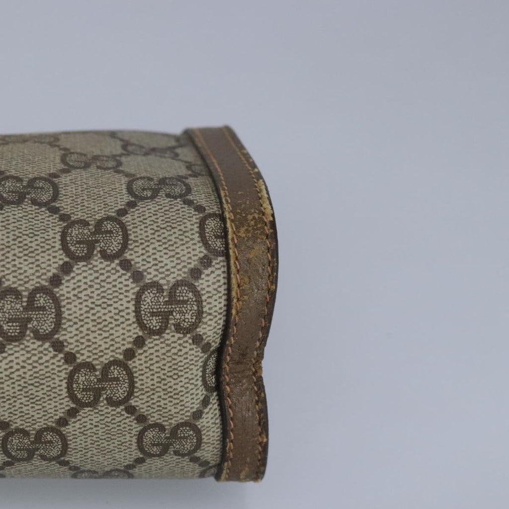 GUCCI GG Supreme Web Sherry Line Clutch Bag PVC Beige Red 98953
