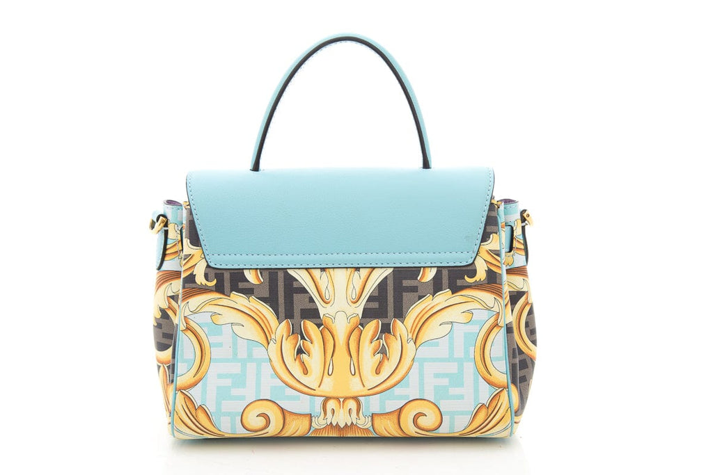 Fendace Blue Multicolor La Medusa Medium Handbag