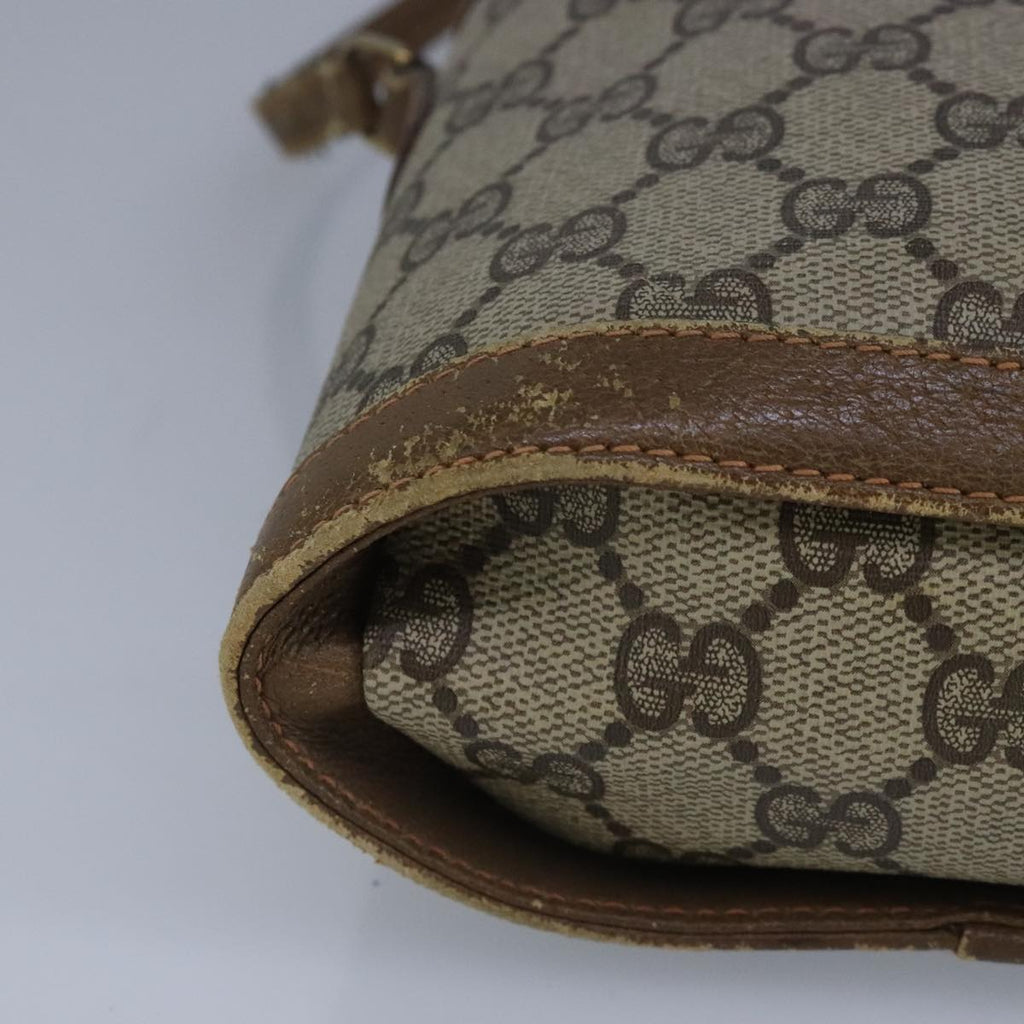 GUCCI GG Supreme Web Sherry Line Shoulder Bag PVC Beige Red 98956