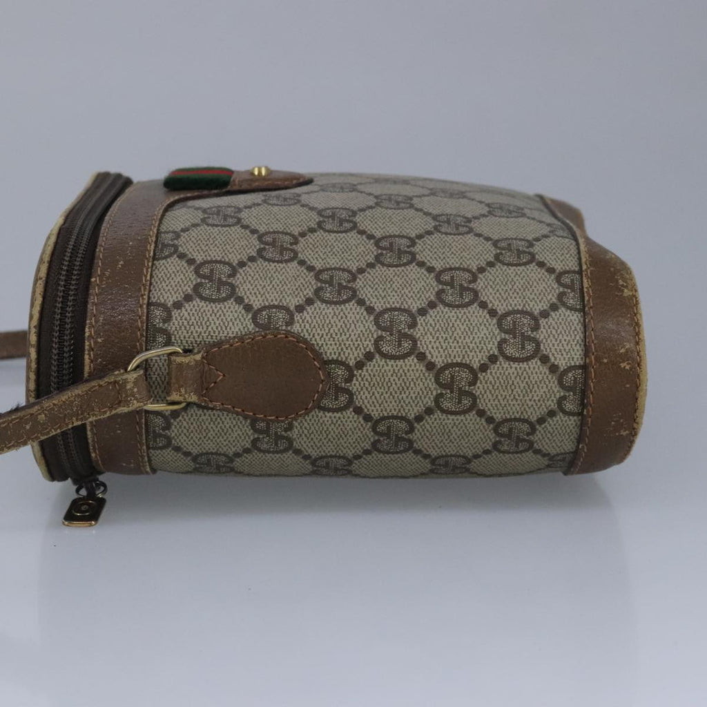 GUCCI GG Supreme Web Sherry Line Shoulder Bag PVC Beige Red 98956