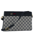 GUCCI GG Supreme Sherry Line Shoulder Bag PVC Navy Gold 98968