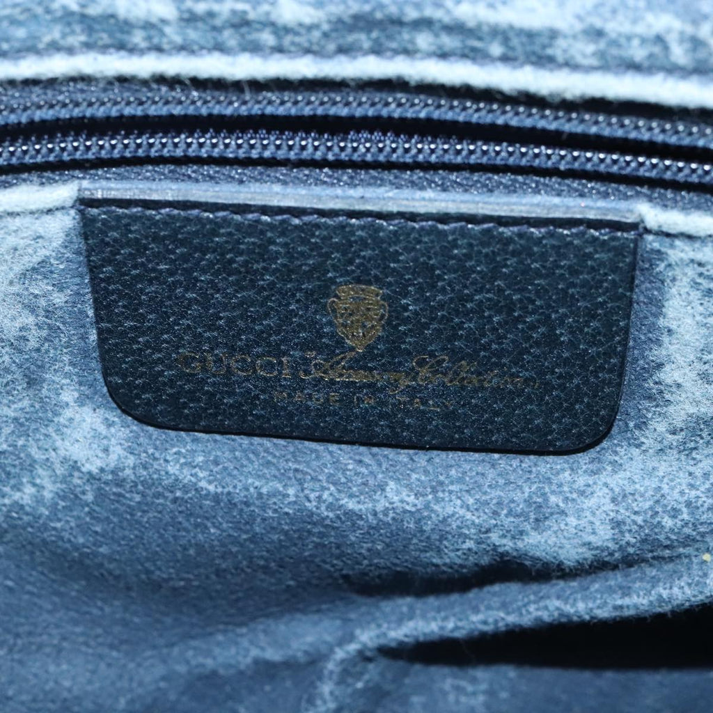 GUCCI GG Supreme Sherry Line Shoulder Bag PVC Navy Gold 98968