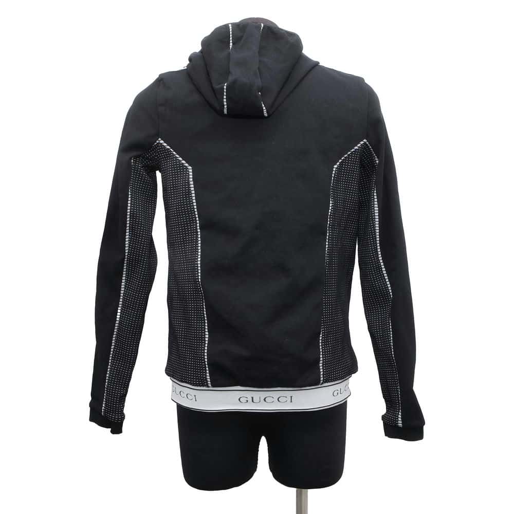 GUCCI Hooded Zip Jacket Size M Black 703361 Nylon95% Polyurethane5%