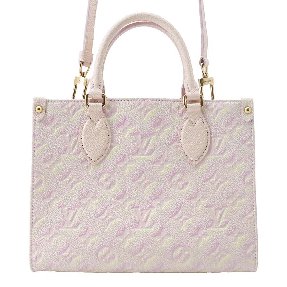 LOUIS VUITTON Onthego Light Pink M46168 Monogram Empreinte Leather Size PM