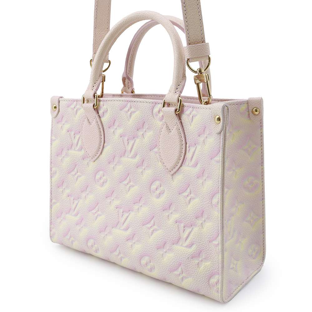 LOUIS VUITTON Onthego Light Pink M46168 Monogram Empreinte Leather Size PM