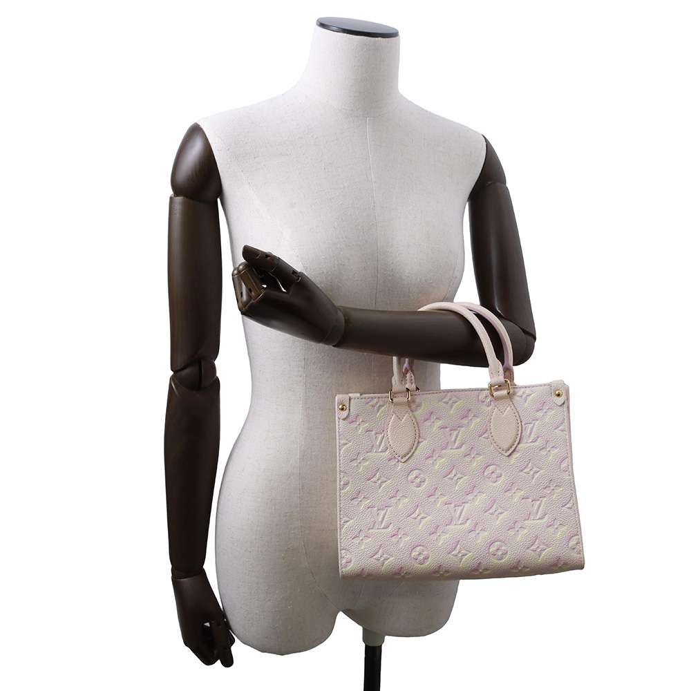 LOUIS VUITTON Onthego Light Pink M46168 Monogram Empreinte Leather Size PM
