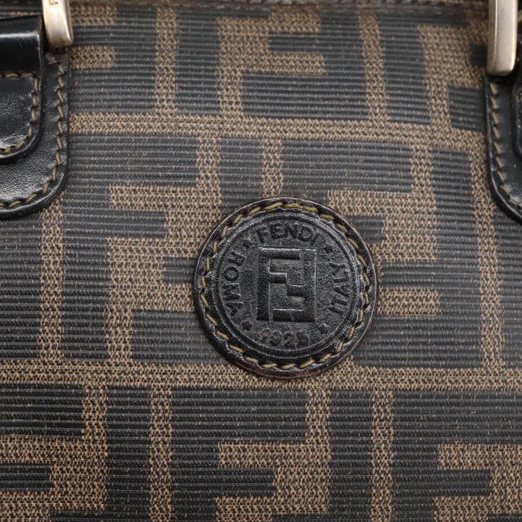 FENDI Zucca Canvas Hand Bag Brown Black 98983
