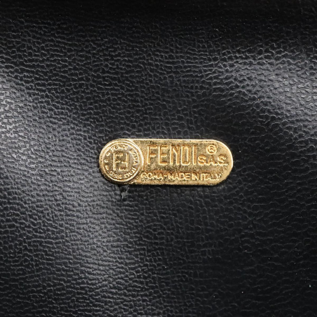 FENDI Zucca Canvas Hand Bag Brown Black 98983