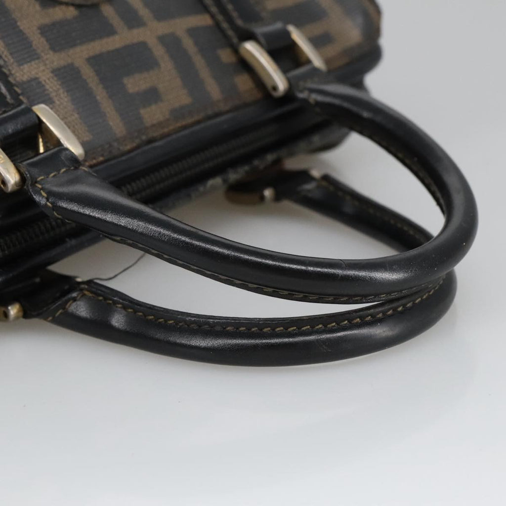 FENDI Zucca Canvas Hand Bag Brown Black 98983