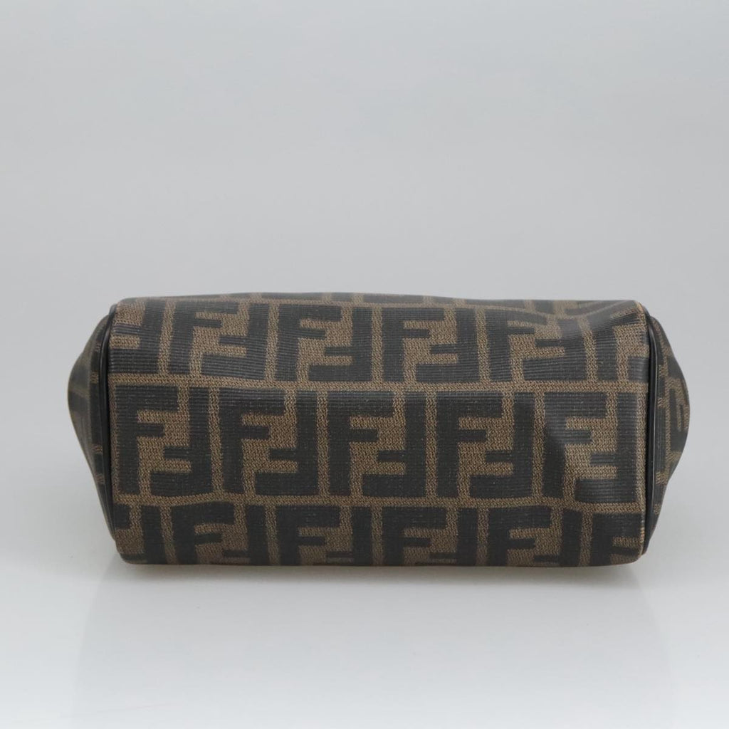 FENDI Zucca Canvas Hand Bag Brown Black 98983