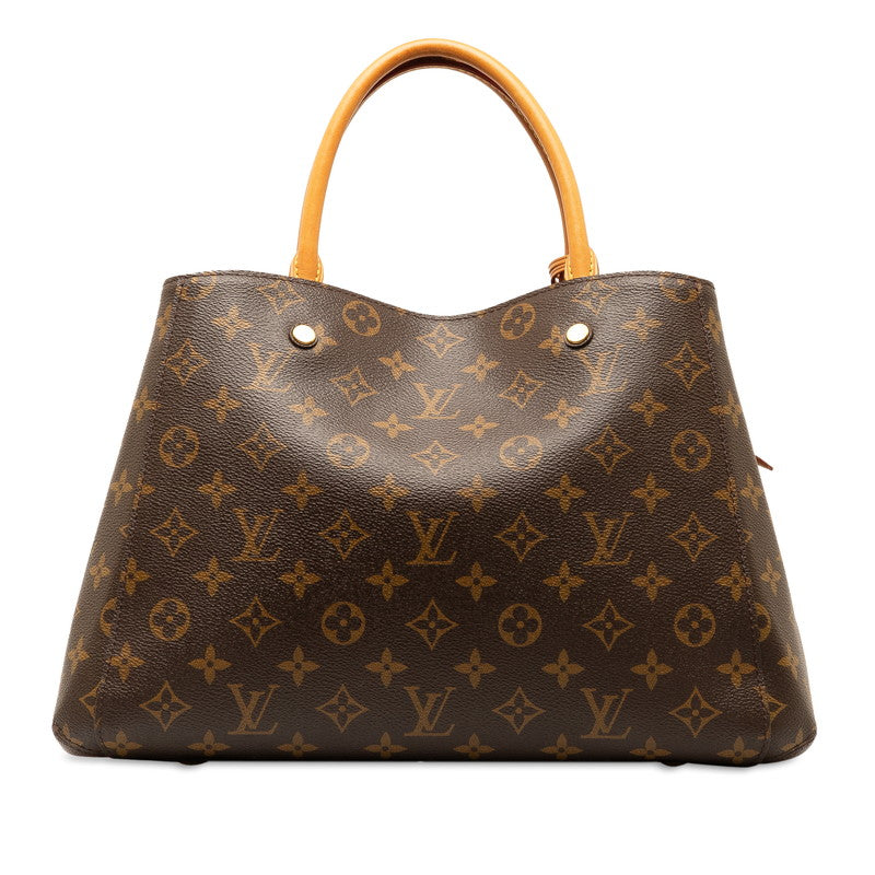 Louis Vuitton Monogram Montaigne MM Handbag 2WAY M41056 Brown PVC Leather  Louis Vuitton