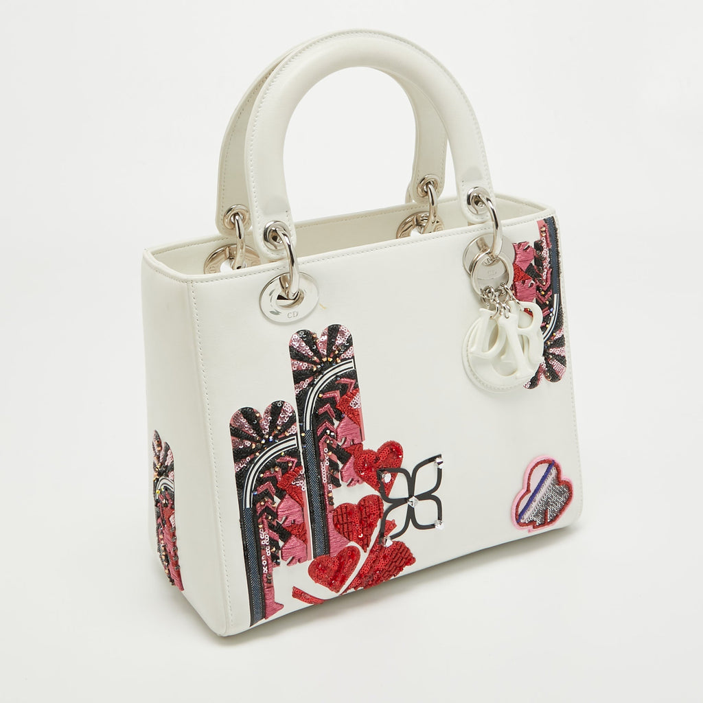 DiorLeather Medium Sequin And Embroidered Lady Dior Tote