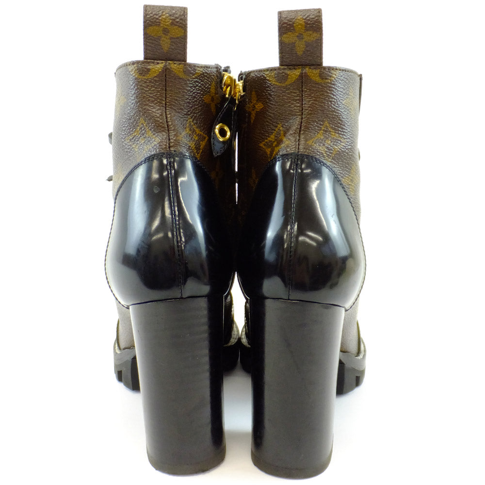 Louis Vuitton Short Boots 36 Size 22.5cm Equivalent Monogram Brown Black G  Side Faces  Shoes