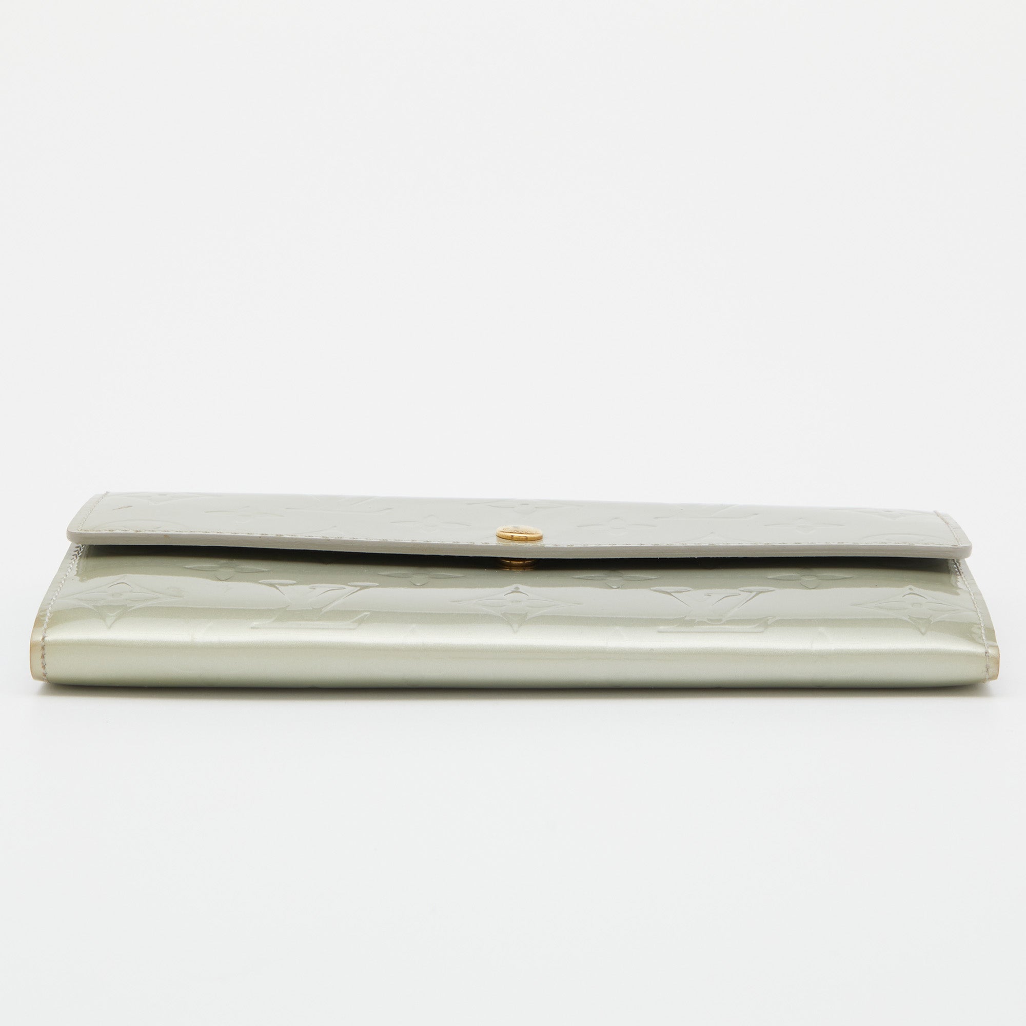 Louis Vuitton Silver Monogram Vernis Sarah Wallet