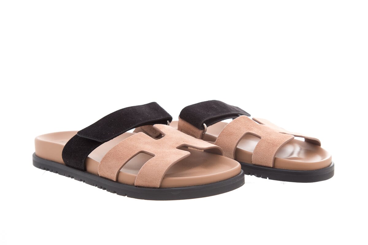HermÃƒÆ’Ã‚Â¨s Brow & Black Chypre Sandals SZ 36