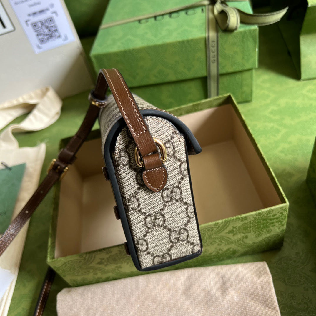gg Horsebit 1955 Mini Bag Beige For Women, Women’s Bags 7.1in/18cm gg ‎‎‎699296 92TCG 8563