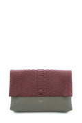 Celine Grey & Burgundy Leather Pouch