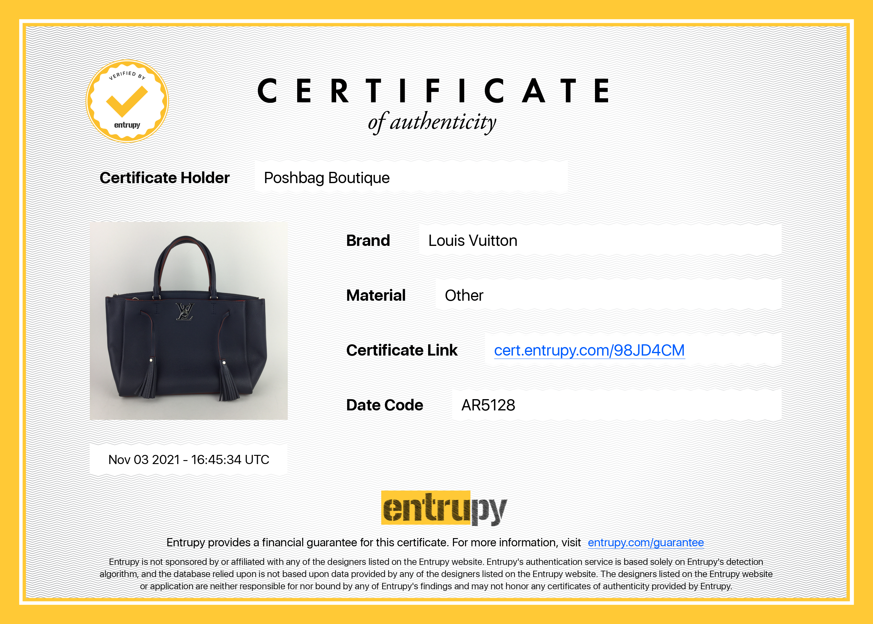 Louis Vuitto LockMeTo MM Calfskin Leather Handbag
