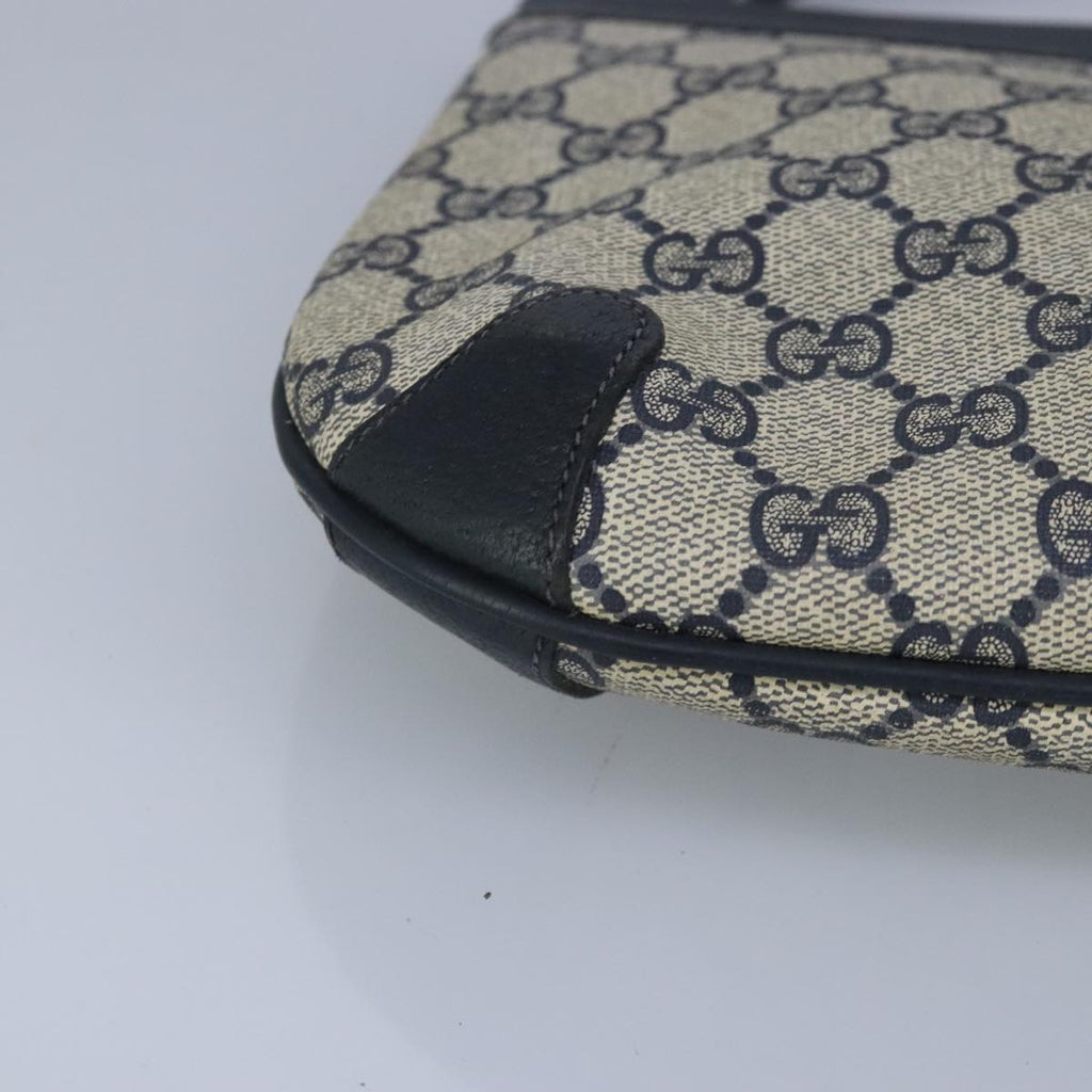 GUCCI GG Supreme Sherry Line Shoulder Bag PVC Navy Gold 99028