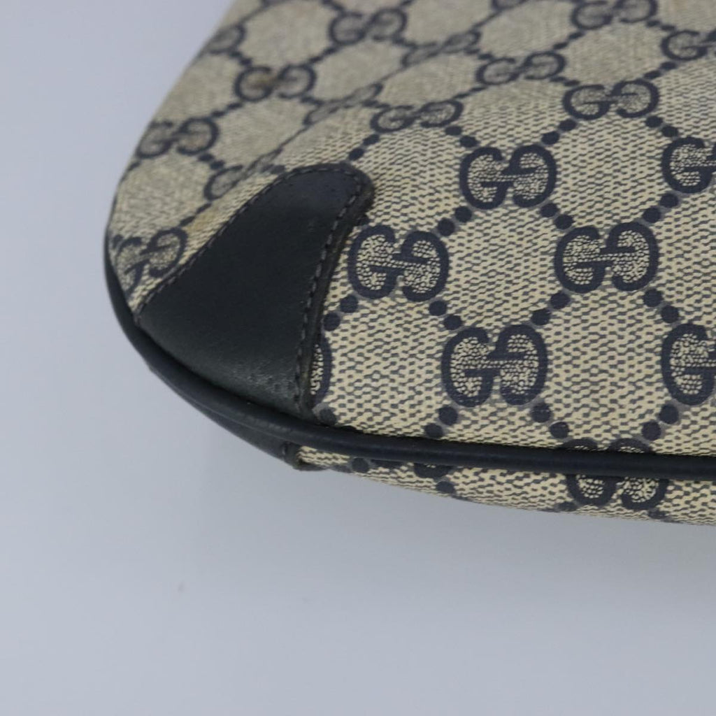 GUCCI GG Supreme Sherry Line Shoulder Bag PVC Navy Gold 99028