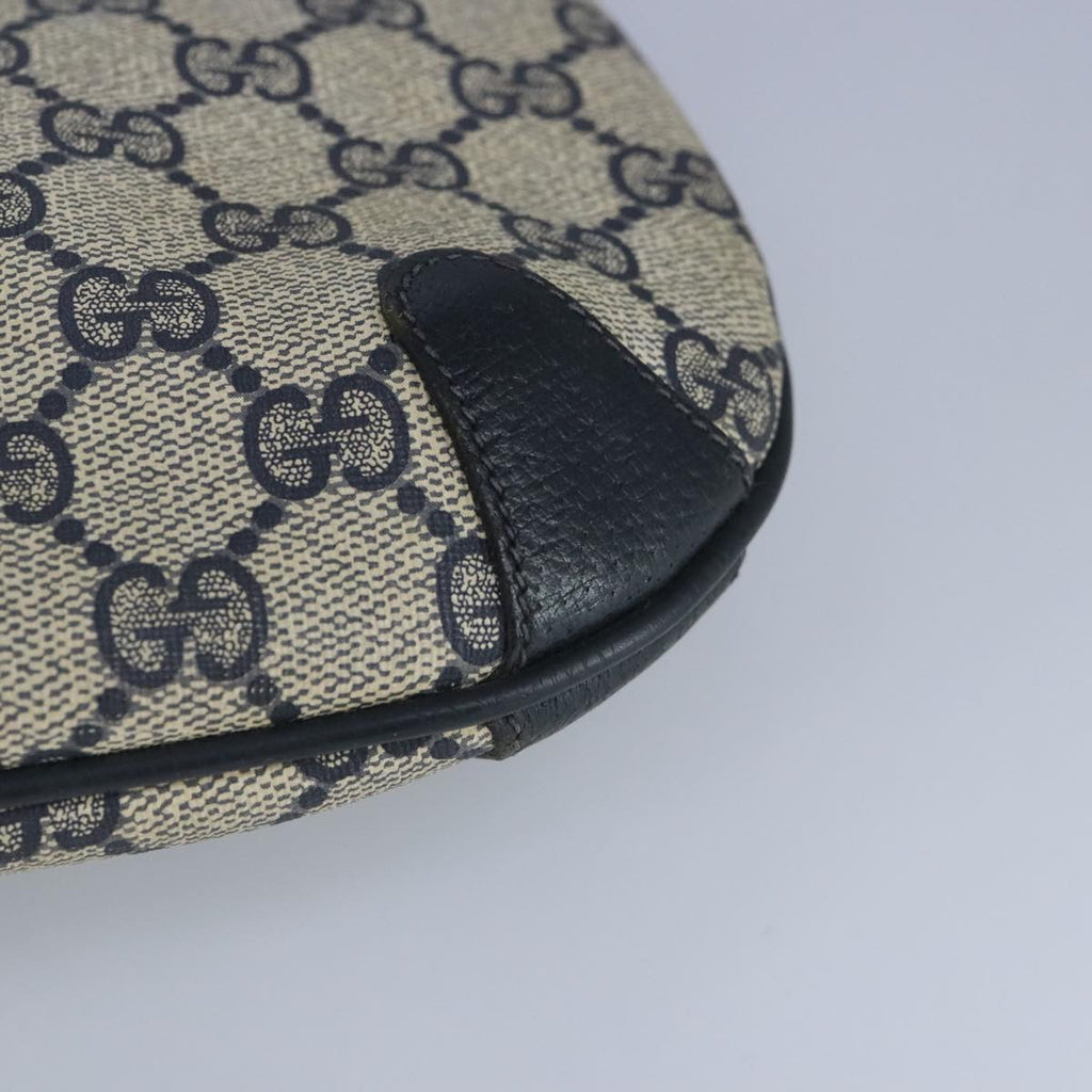 GUCCI GG Supreme Sherry Line Shoulder Bag PVC Navy Gold 99028