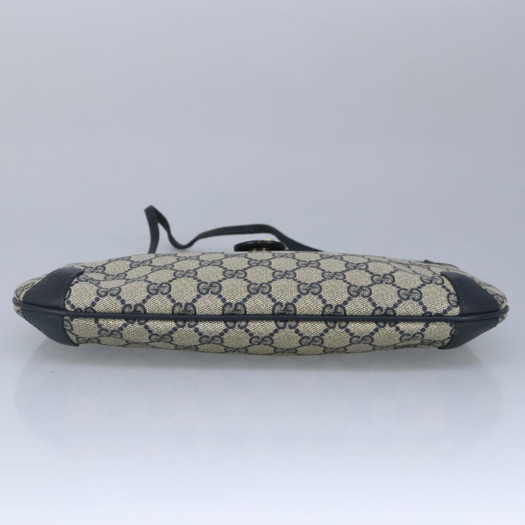 GUCCI GG Supreme Sherry Line Shoulder Bag PVC Navy Gold 99028