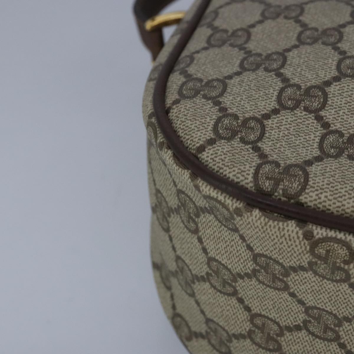 GUCCI GG Supreme Web Sherry Line Shoulder Bag PVC Beige Red 99031