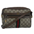 GUCCI GG Supreme Web Sherry Line Shoulder Bag PVC Beige Red 99032