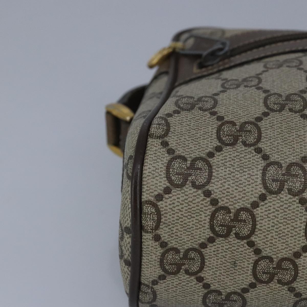 GUCCI GG Supreme Web Sherry Line Shoulder Bag PVC Beige Red 99032