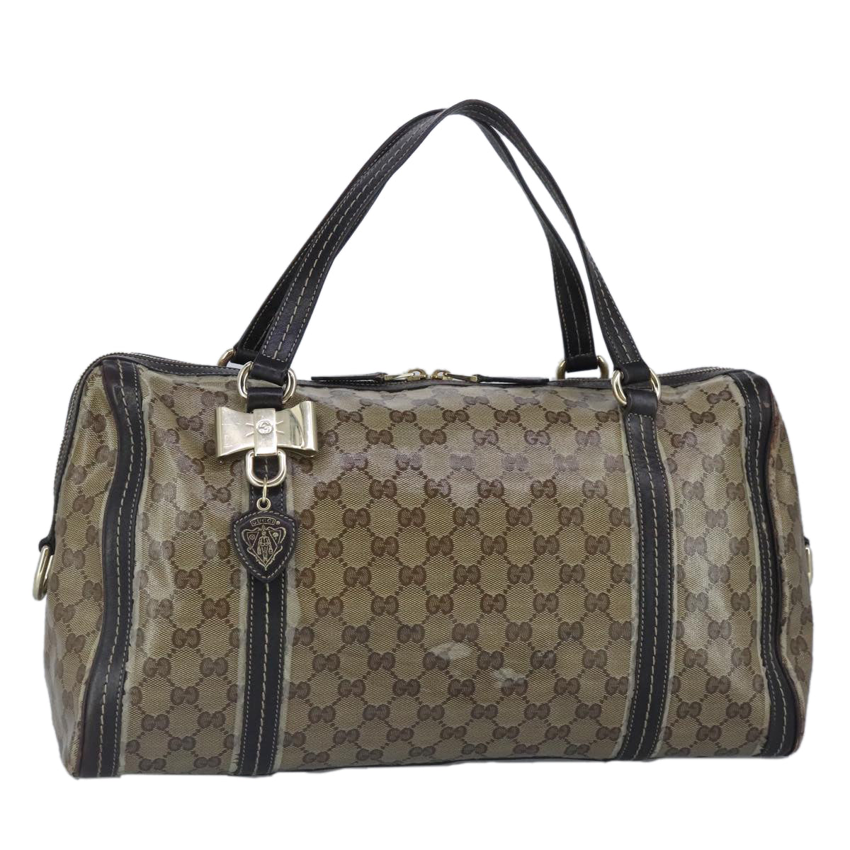 GUCCI GG crystal Hand Bag Beige Gold 181488 99035