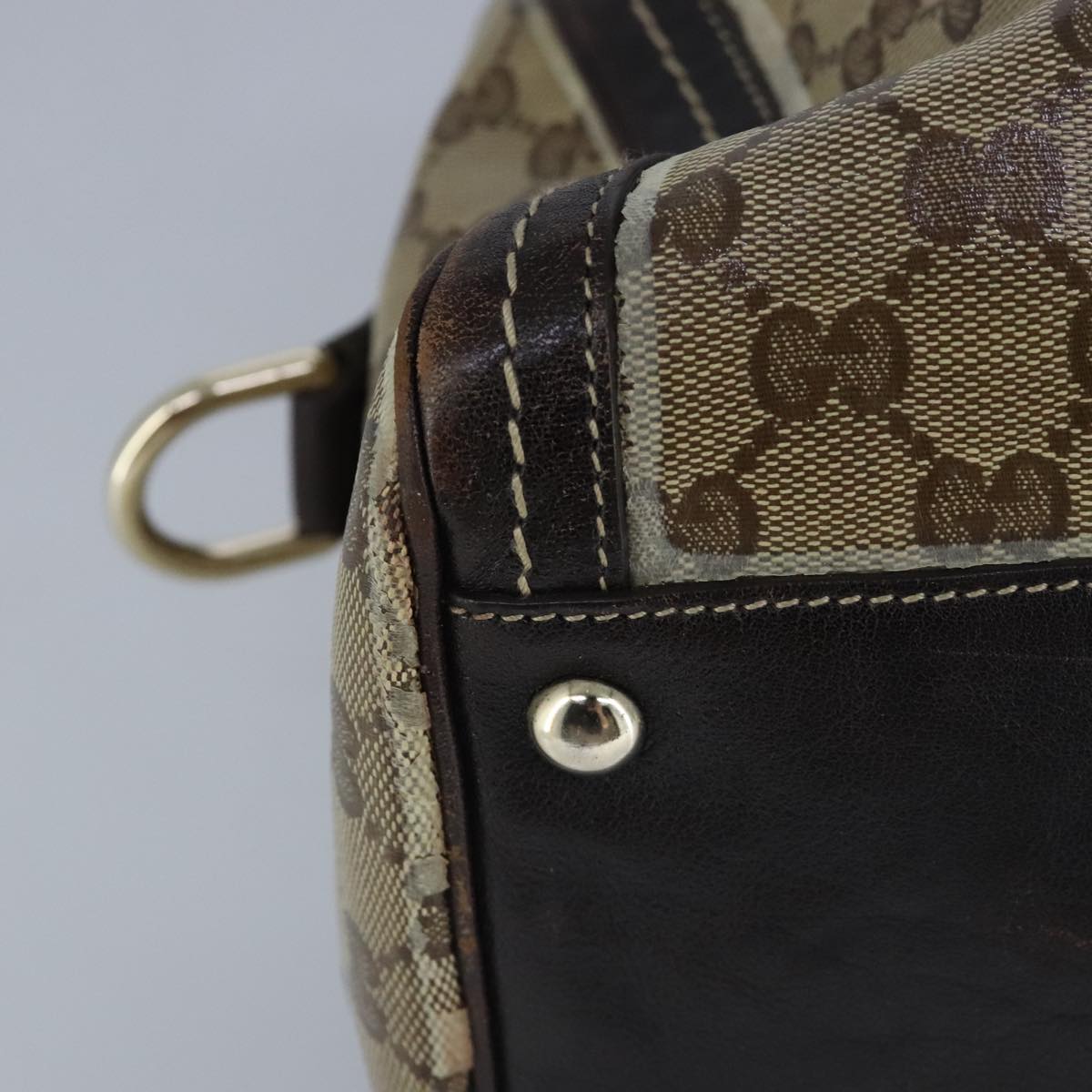 GUCCI GG crystal Hand Bag Beige Gold 181488 99035