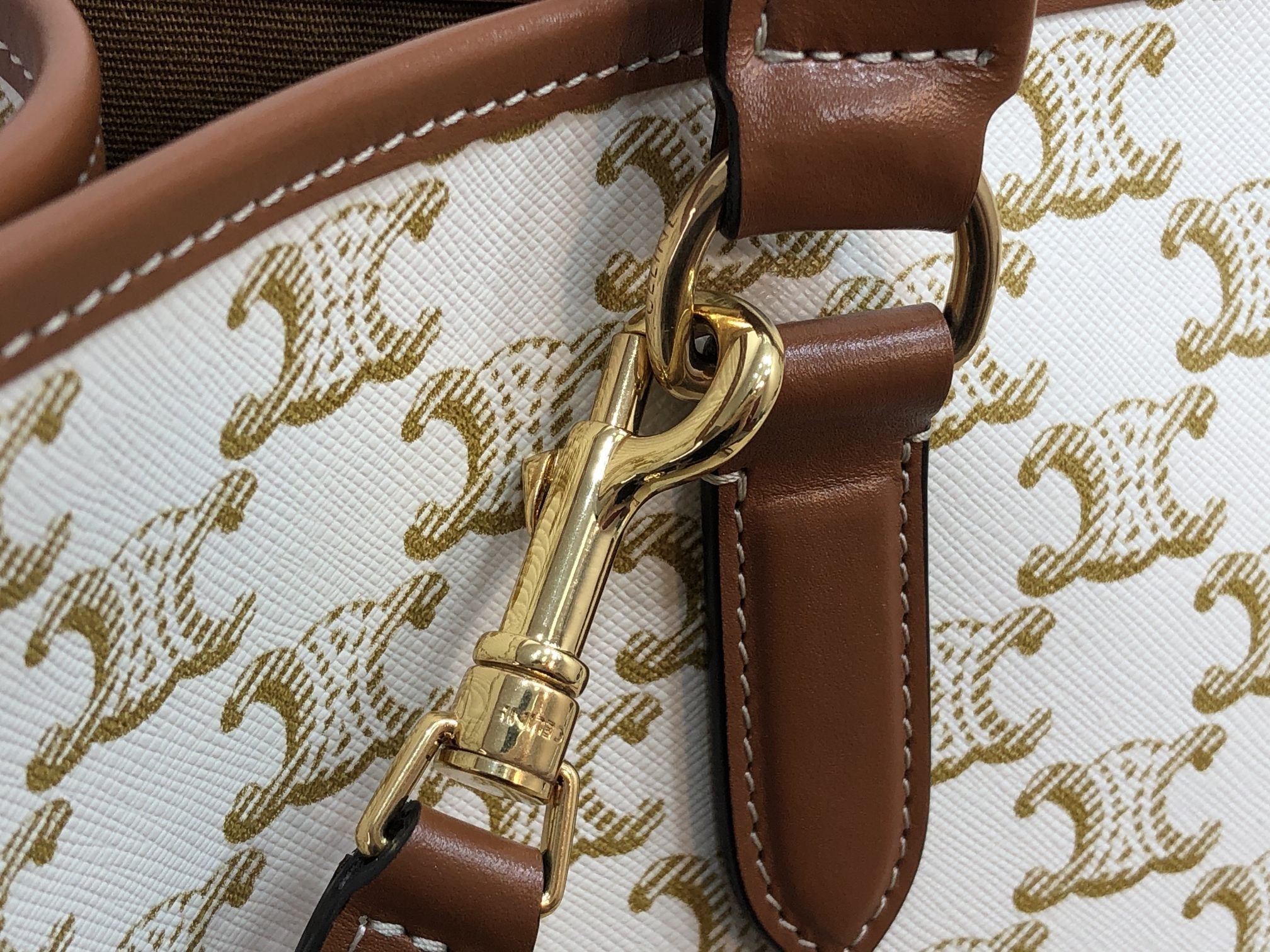 GLAMI Mini Horizontal Cabas In Triomphe Canvas White For Women 14in/35cm 199742BZJ.01BC