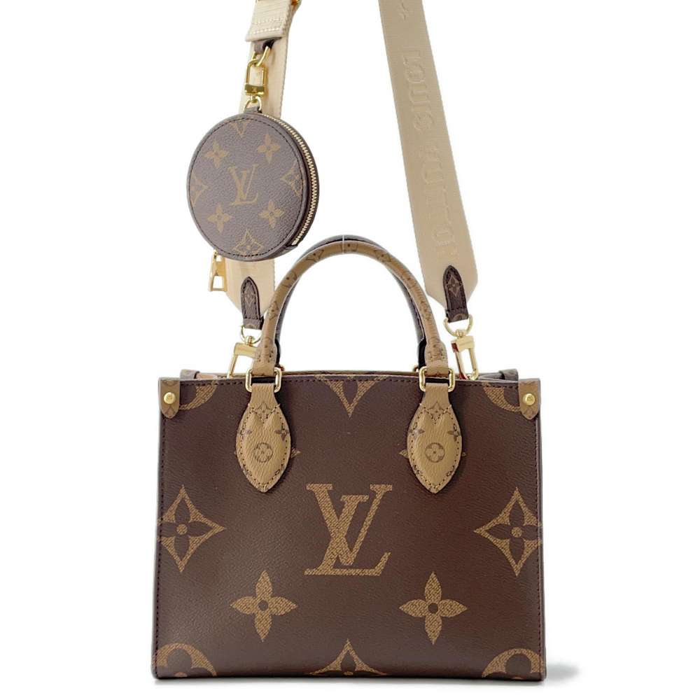 LOUIS VUITTON Onthego Red M46373 Monogram Monogram Reverse Canvas Monogram Giant Size PM
