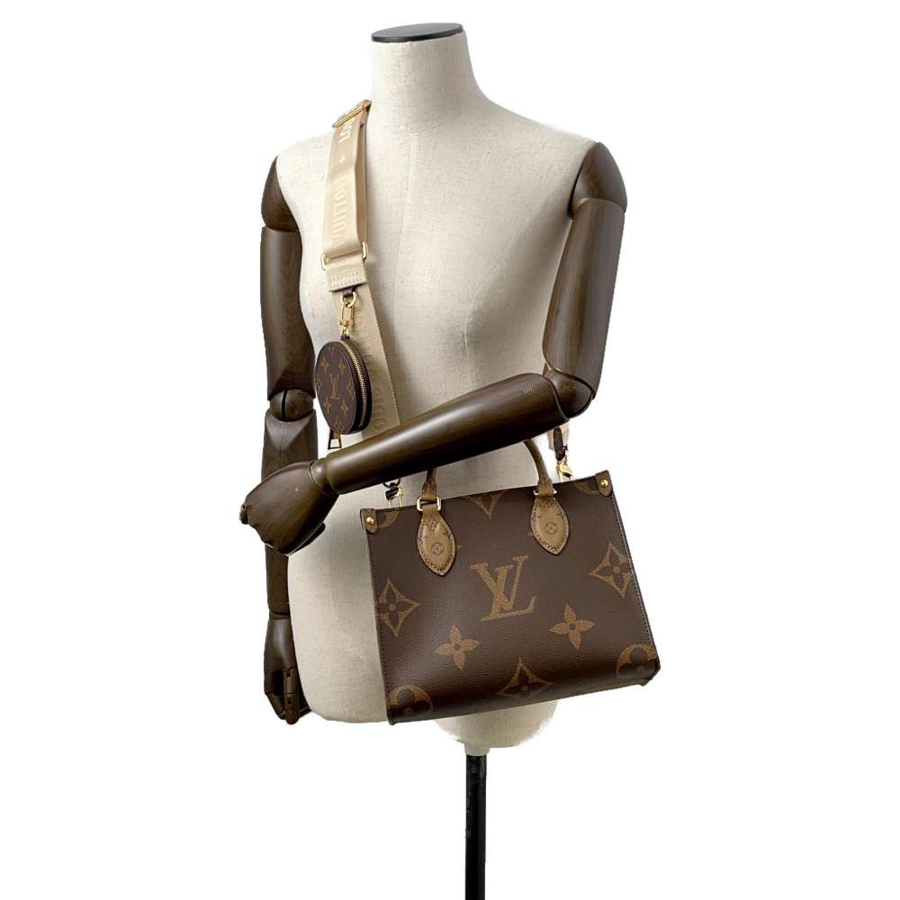 LOUIS VUITTON Onthego Red M46373 Monogram Monogram Reverse Canvas Monogram Giant Size PM