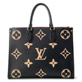 LOUIS VUITTON Onthego Noir/Beige M45495 Bicolor Monogram Empreinte Leather Size MM