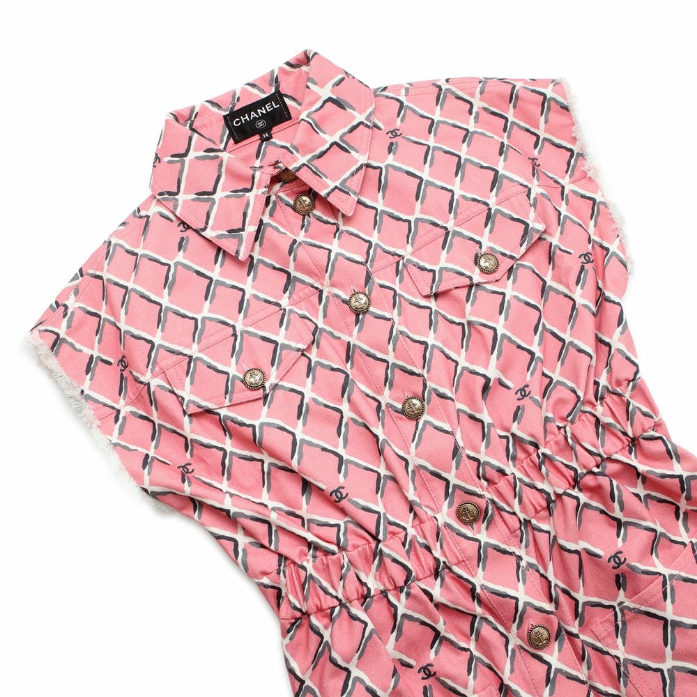 CHANEL Coco Beach One Piece Size 38 PinkP59121 Cotton100%