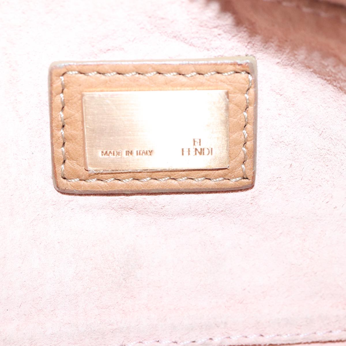 FENDI Hand Bag Leather Beige 99133