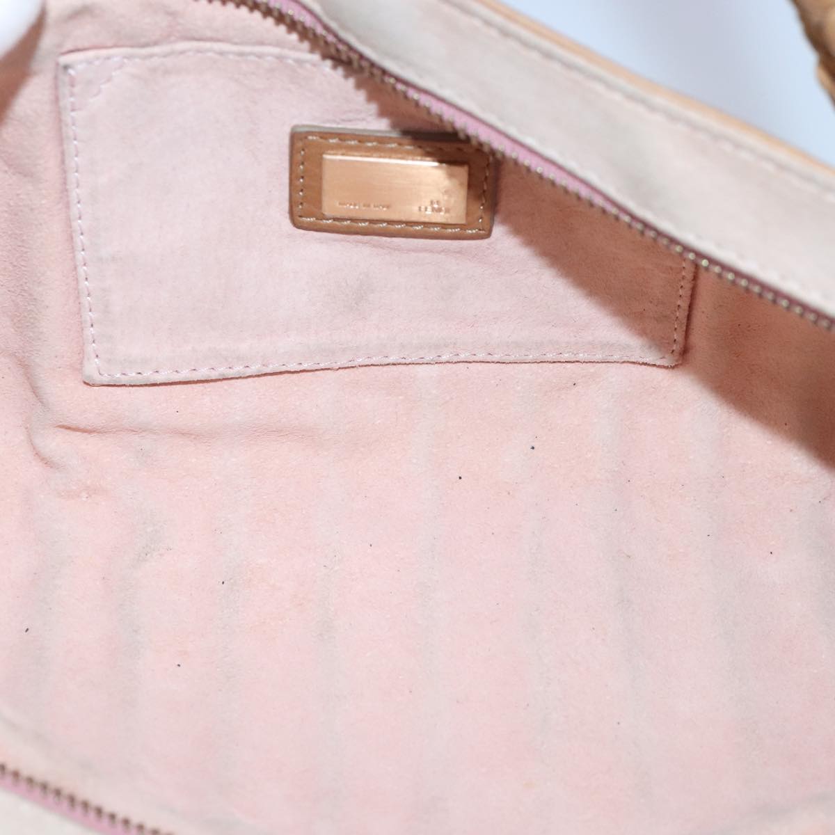 FENDI Hand Bag Leather Beige 99133