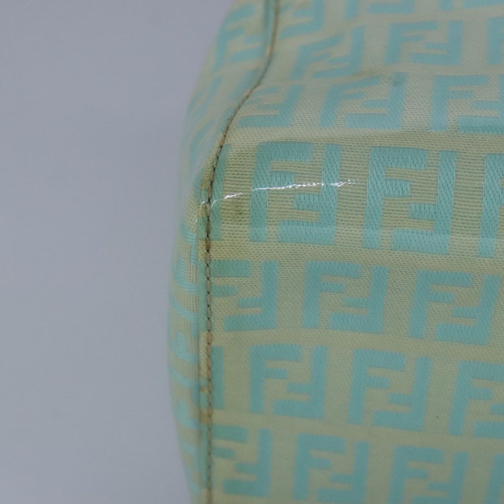 FENDI Zucchino Canvas Hand Bag Patent leather Green 99134