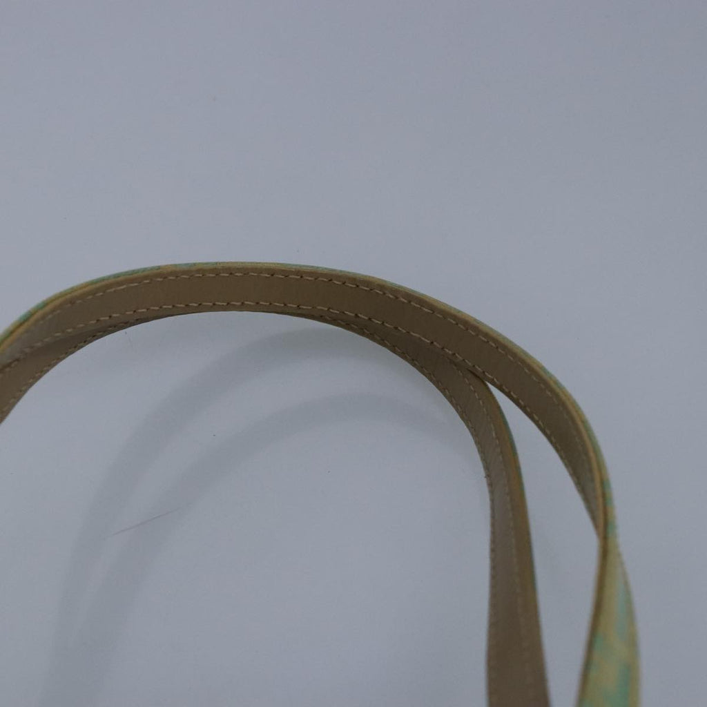 FENDI Zucchino Canvas Hand Bag Patent leather Green 99134