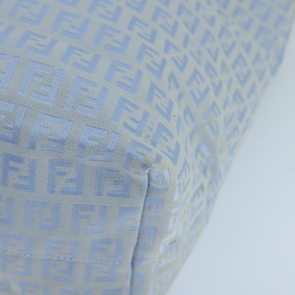 FENDI Zucchino Canvas Tote Bag Blue Silver 99135