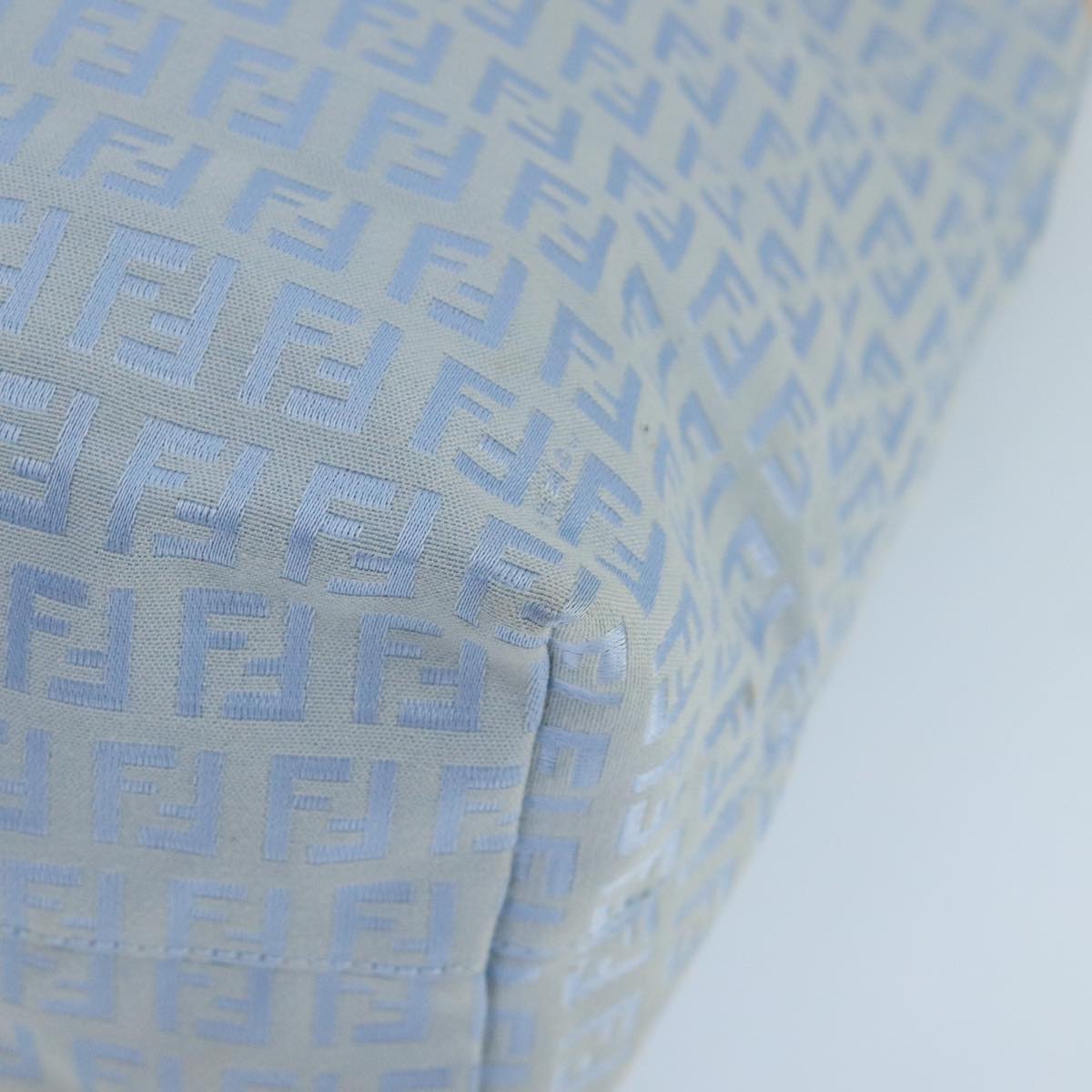 FENDI Zucchino Canvas Tote Bag Blue Silver 99135