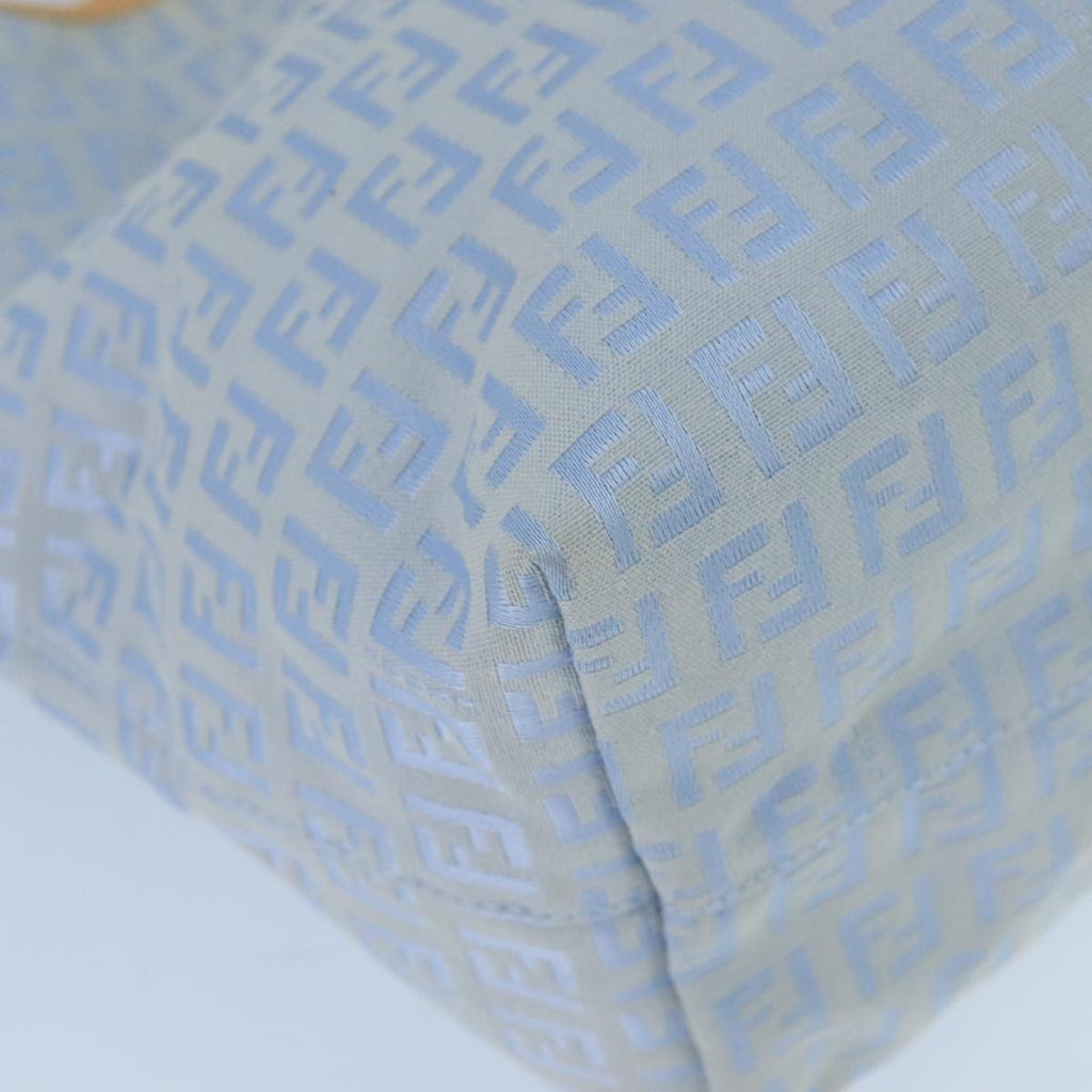FENDI Zucchino Canvas Tote Bag Blue Silver 99135