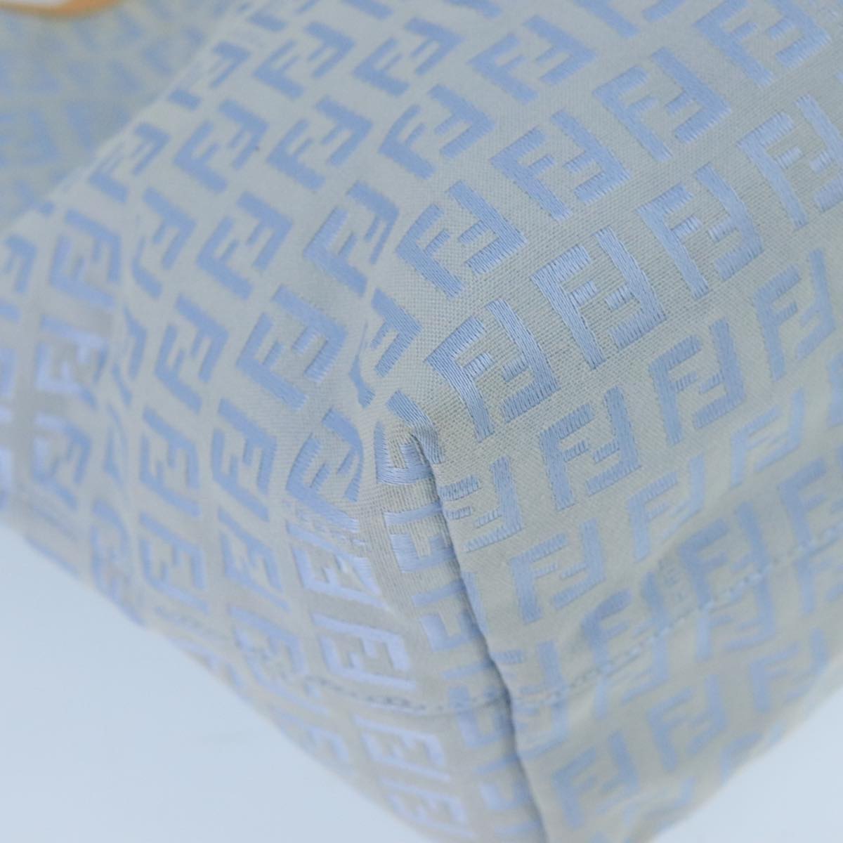 FENDI Zucchino Canvas Tote Bag Blue Silver 99135
