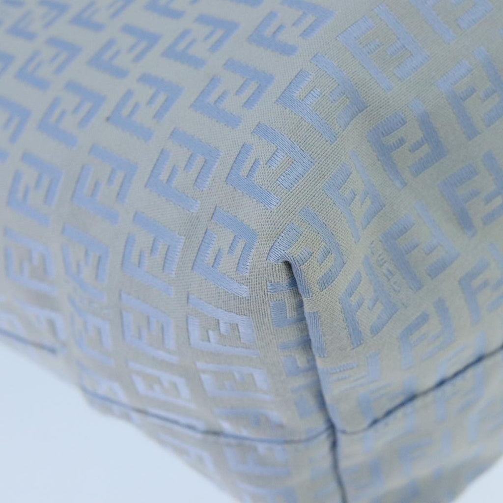 FENDI Zucchino Canvas Tote Bag Blue Silver 99135